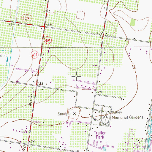 Topographic Map of Rush Colonia, TX