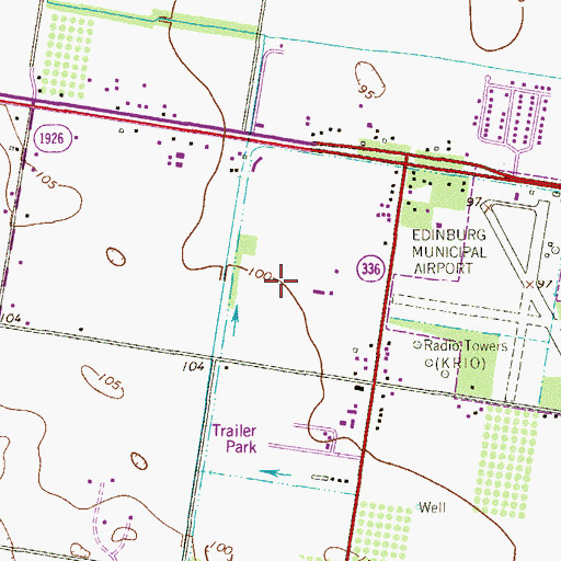 Topographic Map of Racquet Club Colonia, TX