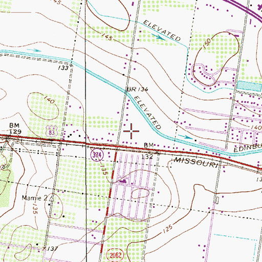 Topographic Map of Park Lane Colonia, TX