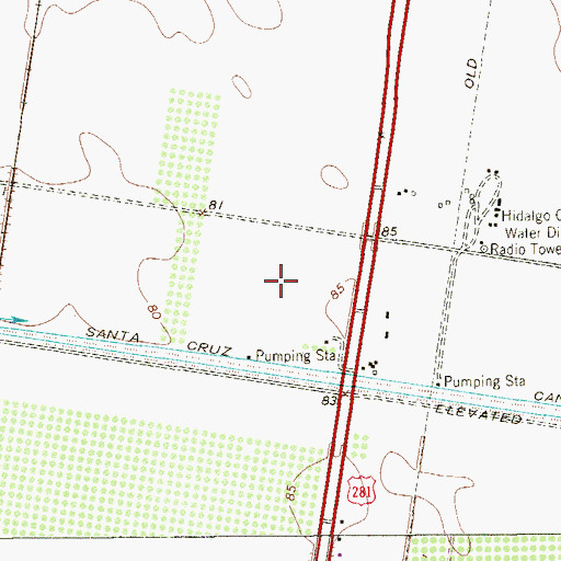 Topographic Map of Pralle Colonia, TX