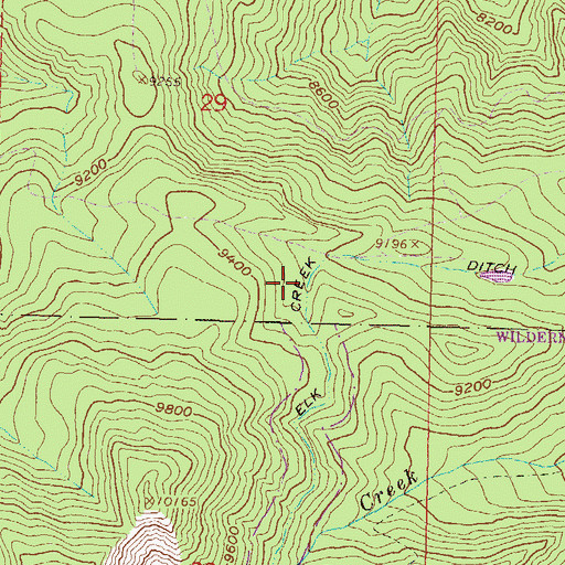 Topographic Map of Elk Creek Number 2 Dam, CO