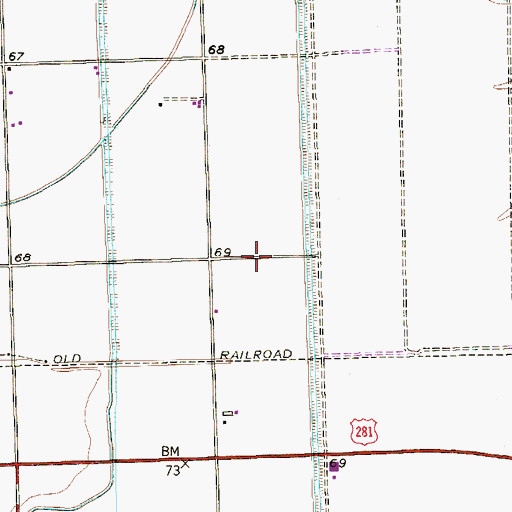 Topographic Map of Oriente Colonia, TX