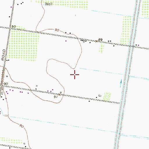 Topographic Map of Owassa Rd-Tower Rd Colonia, TX