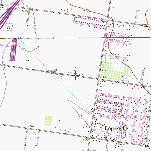 Topographic Map of Owassa-I Rd Colonia, TX