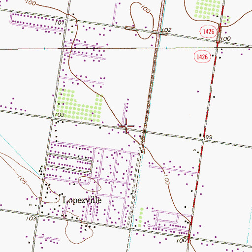 Topographic Map of Owassa-Kennedy Colonia, TX