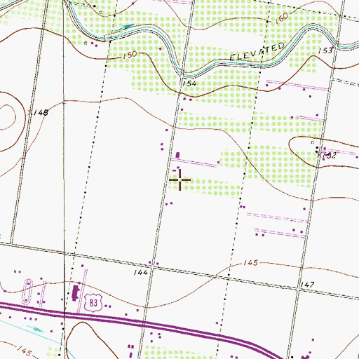 Topographic Map of Palm Acres Estates Colonia, TX