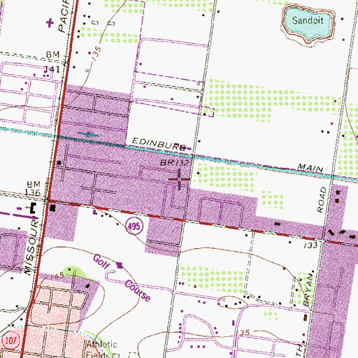 Topographic Map of Palm Acres Number 1 Colonia, TX