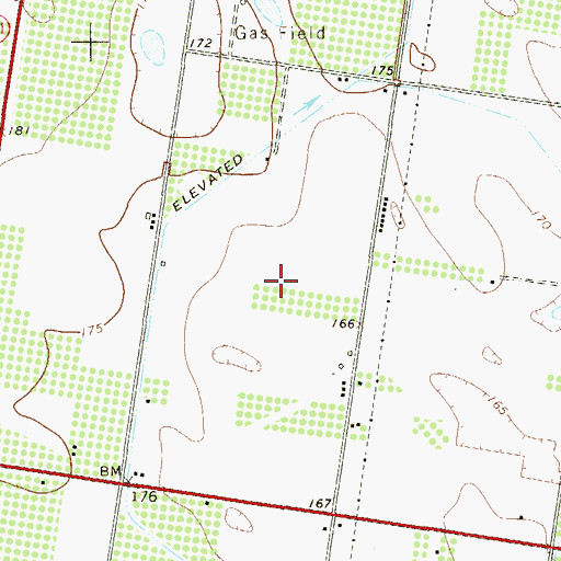 Topographic Map of Palmeras Colonia, TX