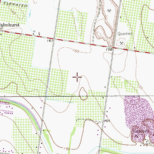 Topographic Map of Palmhurst Estates Colonia, TX