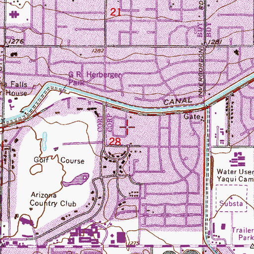 Topographic Map of Brownmoor School, AZ