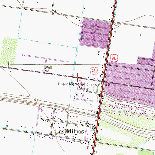 Topographic Map of Palo Verde Colonia, TX