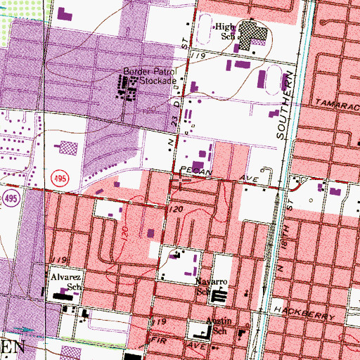 Topographic Map of North Depot Road Colonia, TX