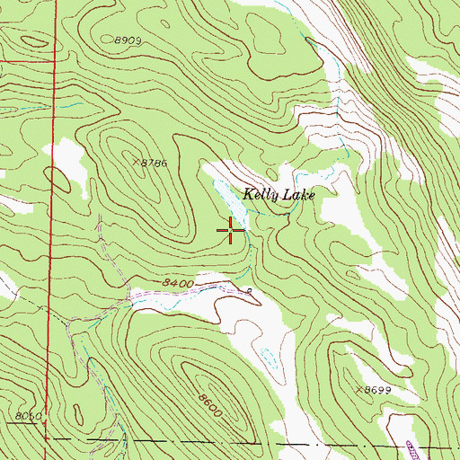 Topographic Map of Kelly Pond Reservoir, CO