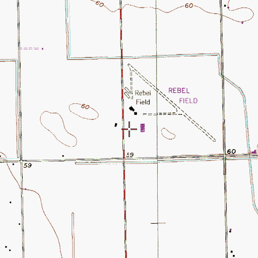 Topographic Map of Old Rebel Field Colonia, TX