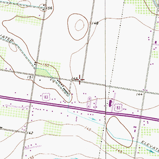 Topographic Map of Mission West Estates Colonia, TX