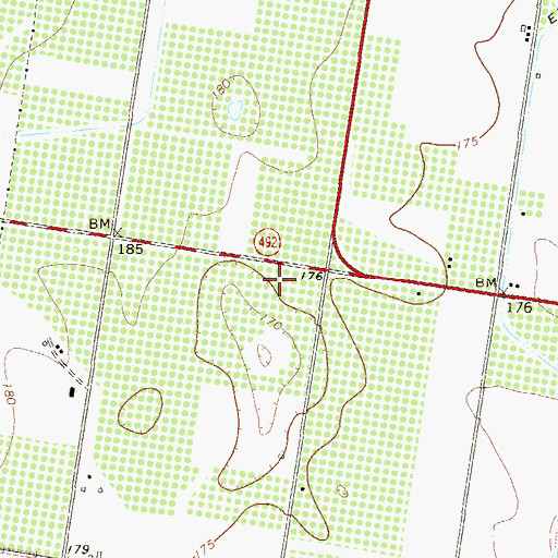 Topographic Map of Moorefield Acres Colonia, TX