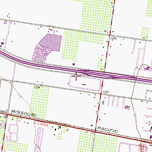 Topographic Map of Morningside Mobile Home Park Colonia, TX