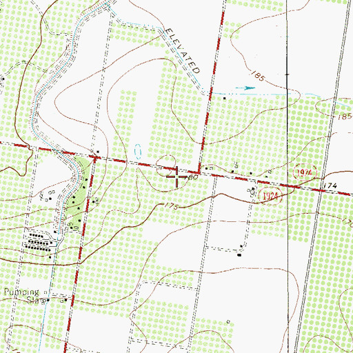 Topographic Map of Munoz Estates Colonia, TX