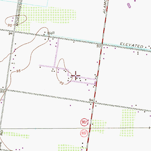 Topographic Map of Murillo Colonia, TX