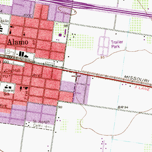 Topographic Map of New Palm Colonia, TX