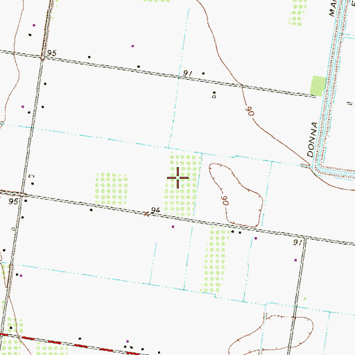 Topographic Map of North Alamo Village Colonia, TX
