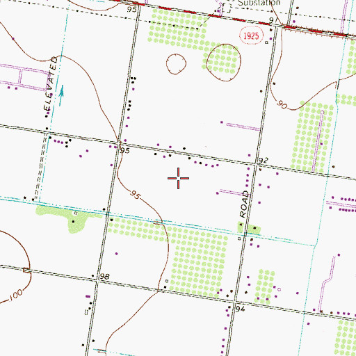 Topographic Map of Max Colonia, TX