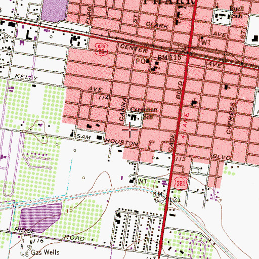 Topographic Map of McDaniel Colonia, TX