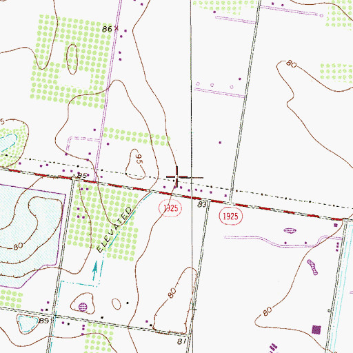 Topographic Map of Merrill Colonia, TX