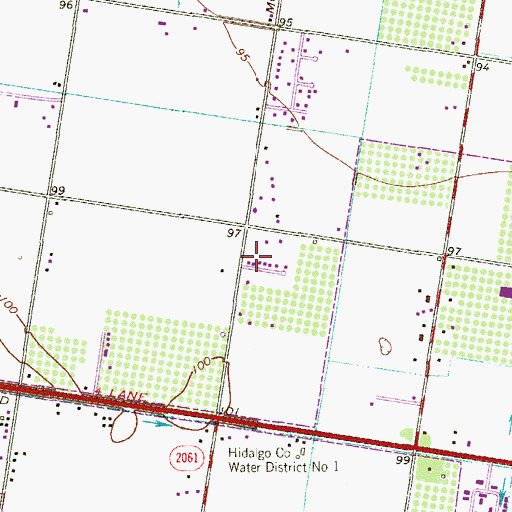 Topographic Map of Milyca Colonia, TX
