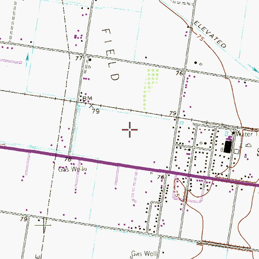 Topographic Map of Las Brisas Estates Colonia, TX