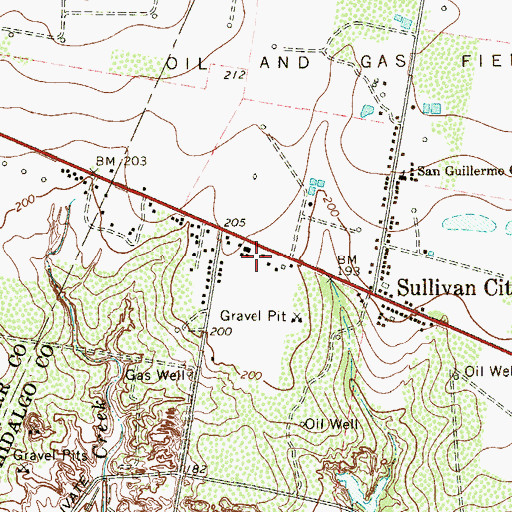 Topographic Map of Las Cuevas Number 2 Colonia, TX