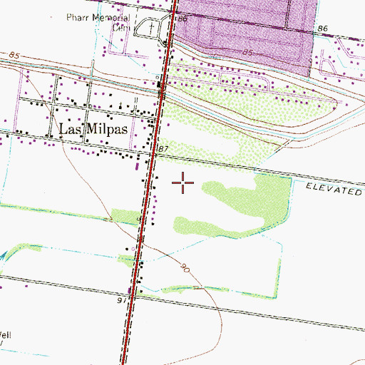 Topographic Map of Las Haciendas Colonia, TX