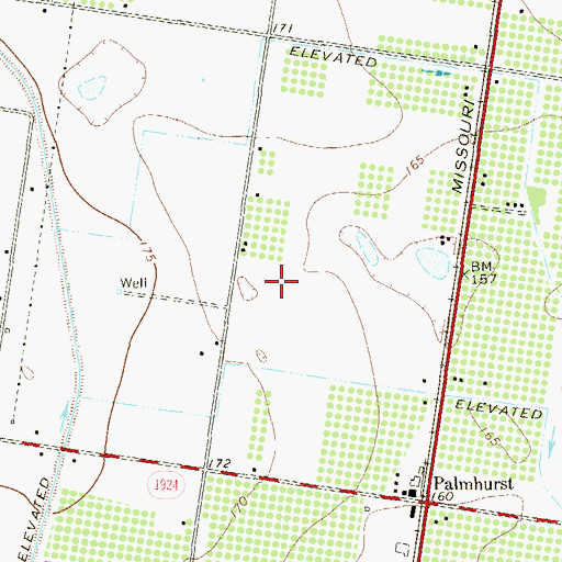 Topographic Map of Linda Vista Estates Colonia, TX