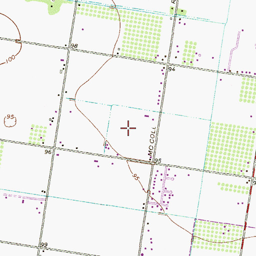 Topographic Map of Live Oak Mobil Home Park Colonia, TX
