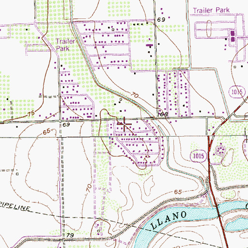 Topographic Map of Llano Grande Homesites, TX