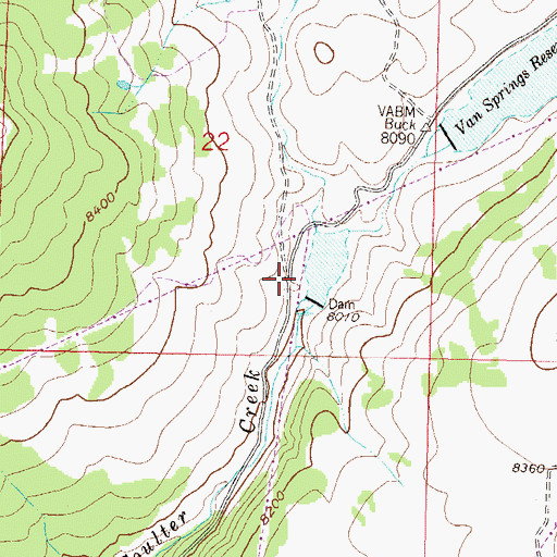 Topographic Map of Von Springs Number 1 Dam, CO