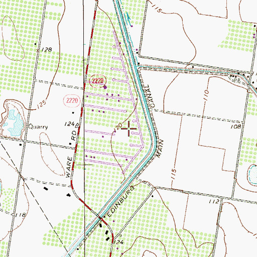 Topographic Map of Los Padres Colonia, TX