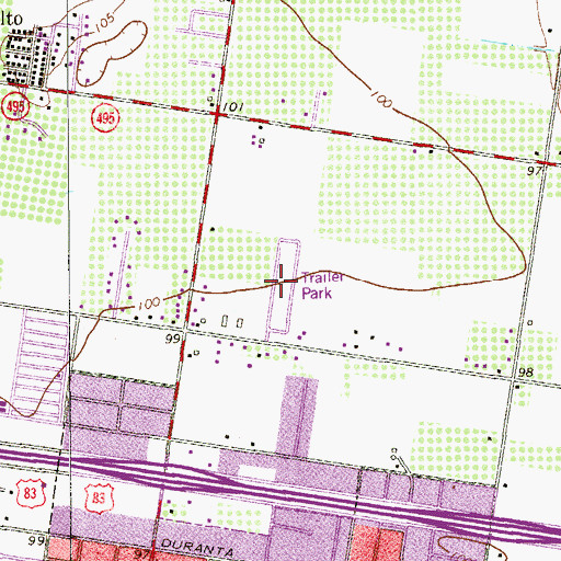 Topographic Map of Laguna Park Colonia, TX