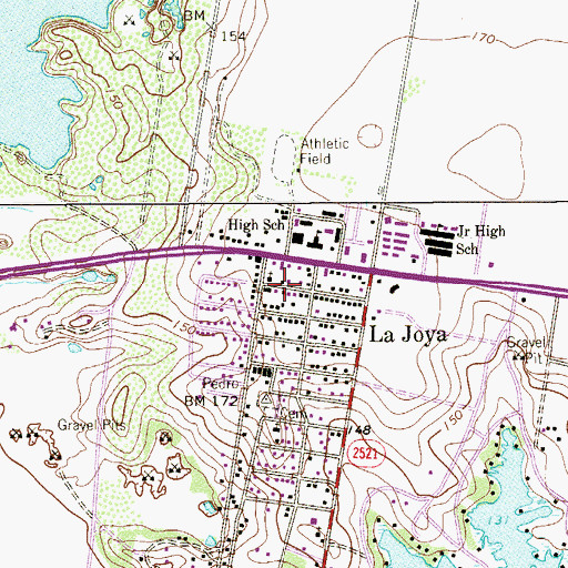 Topographic Map of Lakeview Colonia, TX