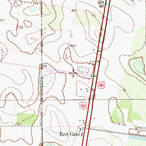 Topographic Map of Lane Number 2 Colonia, TX