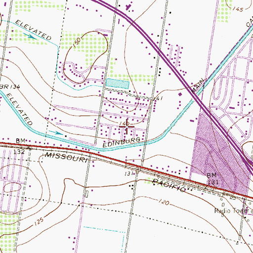 Topographic Map of La Camellia Colonia, TX
