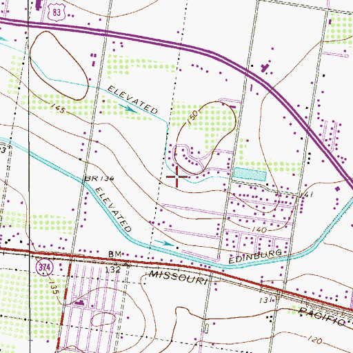 Topographic Map of J and O Colonia, TX