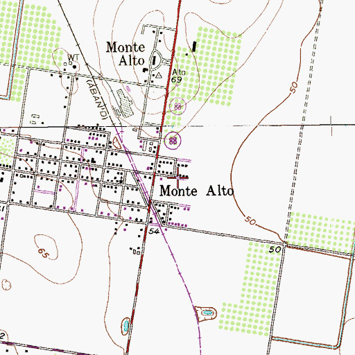 Topographic Map of Jessups Colonia, TX