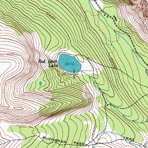 Topographic Map of Green Reservoir, CO