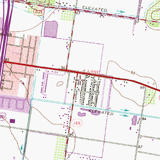 Topographic Map of Gernentz Colonia, TX