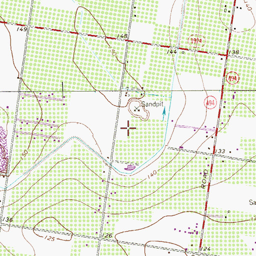 Topographic Map of Glasscock Estates Colonia, TX