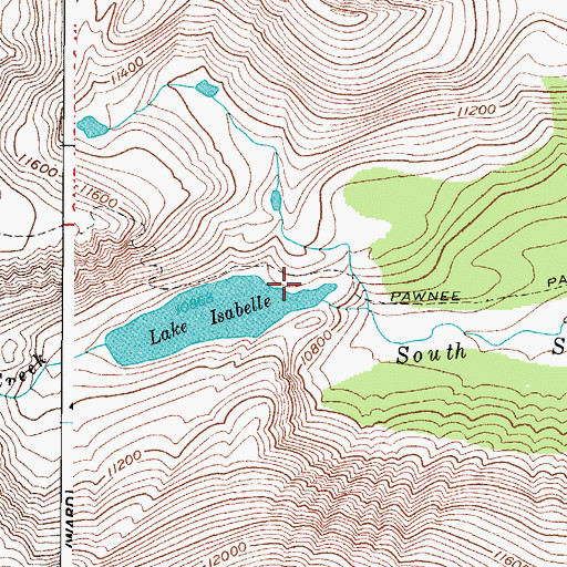 Topographic Map of Lake Isabelle, CO