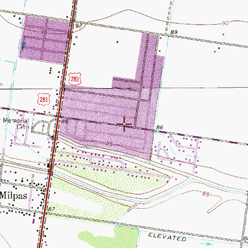 Topographic Map of Hidalgo Park Estates Colonia, TX