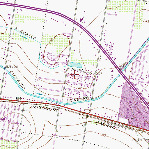 Topographic Map of Hilda Colonia, TX