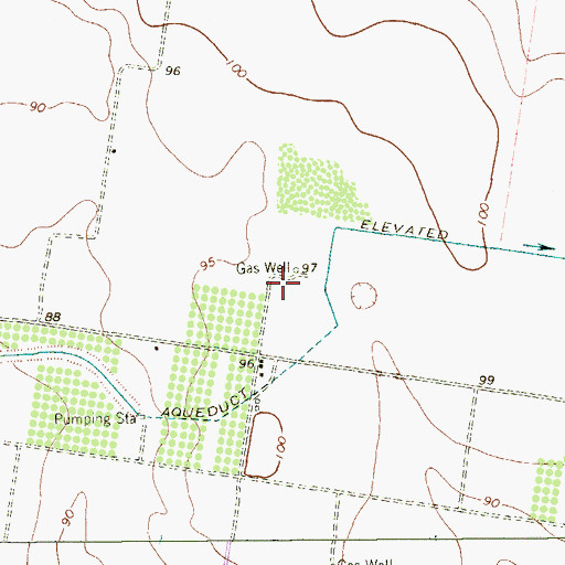Topographic Map of Hillcrest Terrace Colonia, TX